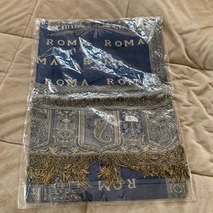 Women’s dark blue and beige shall. NWT.  70in. By 26